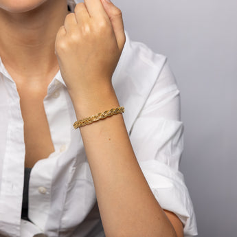 9ct Yellow Gold Silverfilled Multi Strand Braided Bracelet