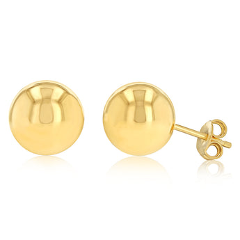 9ct Yellow Gold Silverfilled Polished Ball Stud Earrings