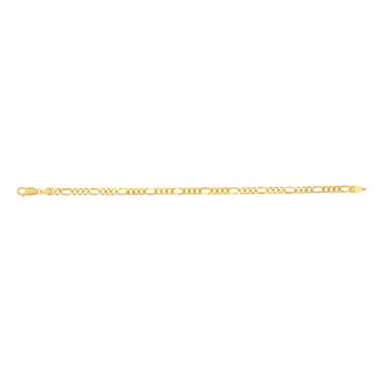 9ct Yellow Gold Silverfilled Figaro 1:3 100 Gauge 19cm Bracelet