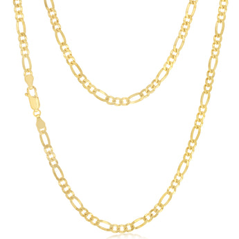 9ct Yellow Gold Silver Filled Figaro 1:3 100 Gauge 55cm Chain