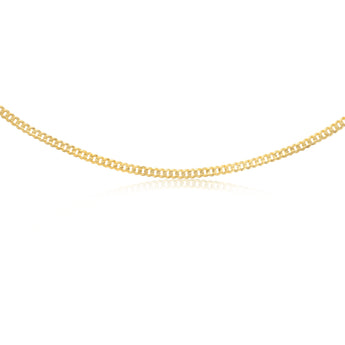 9ct Yellow Gold Silver Filled Curb Concave Lightweight 130 Gauge 50cm Chain