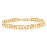 9ct Yellow Gold Silverfilled Curb Concave Lightweight 150 Gauge 21cm Bracelet