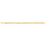 9ct Yellow Gold Silverfilled Curb Concave Lightweight 150 Gauge 21cm Bracelet