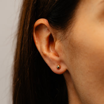 9ct Yellow Gold Silver Filled Ball 4mm Stud Earrings