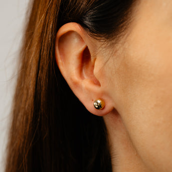 9ct Yellow Gold Silver Filled Ball 7mm Stud Earrings