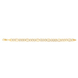 9ct Yellow Gold Silverfilled Figaro 21cm Bracelet