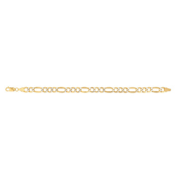 9ct Yellow Gold Silverfilled Figaro 21cm Bracelet