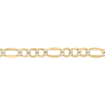 9ct Yellow Gold Silverfilled Figaro 21cm Bracelet