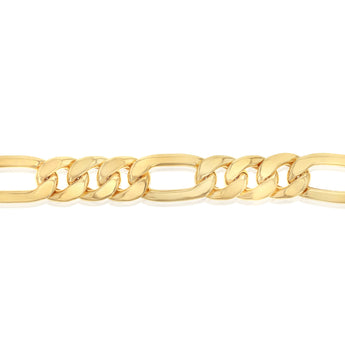 9ct Yellow Gold Silverfilled Figaro 23cm Bracelet