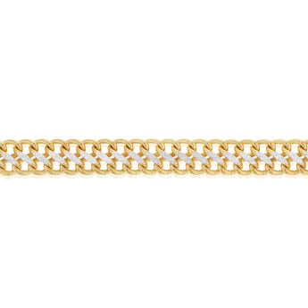 9ct Yellow Gold Silverfilled Dicut Mesh 19cm Bracelet
