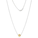 9ct Yellow Gold Ball with Sterling Silver 45cm Chain Necklace