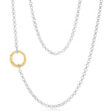 9ct Yellow Gold and Sterling Silver Fancy Rolo 45cm Chain
