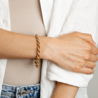9ct Yellow Gold Copper Filled 20cm Rope Bracelet