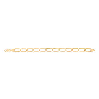 9ct Yellow Gold Copper Filled Paperclip 19cm Bracelet