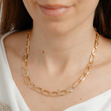 9ct Yellow Gold Copper Filled Paperclip 50cm Chain