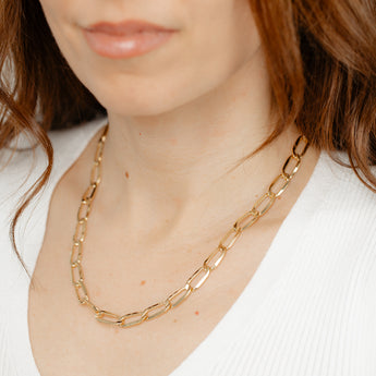 9ct Yellow Gold Copper Filled Paperclip 50cm Chain