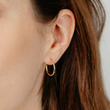 9ct Yellow Gold Silverfilled Plain 15mm Hoop Earrings