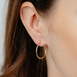 9ct Yellow Gold Silverfilled Plain 20mm Hoop Earrings