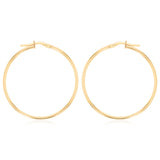9ct Yellow Gold Silverfilled Plain 30mm Hoop Earrings