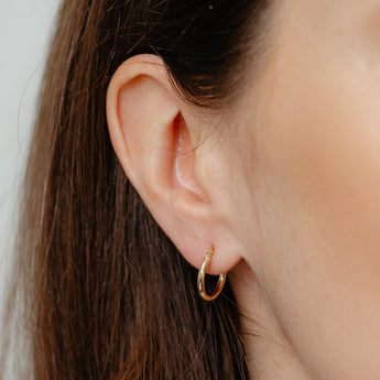 9ct Yellow Gold Silverfilled Polished 10mm Hoop Earrings