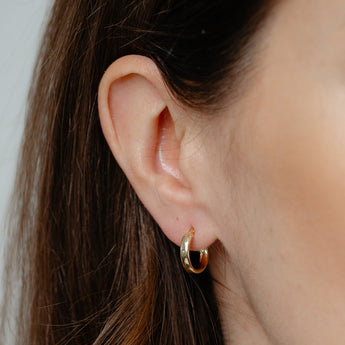9ct Yellow Gold Silverfilled 10mm Hoop Earrings