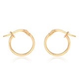 9ct Yellow Gold Silverfilled Flat 10mm Hoop Earrings