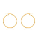 9ct Yellow Gold Silverfilled Flat 20mm Hoop Earrings