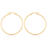 9ct Yellow Gold Silverfilled Flat 30mm Hoop Earrings