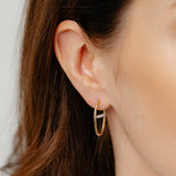 9ct Yellow Gold Silverfilled Fancy Cubic Zirconia Oval Hoop Earrings
