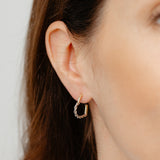 9ct Two Tone Gold Silverfilled Twist Heart Hoop Earrings