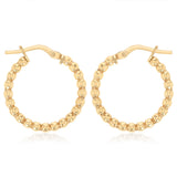 9ct Yellow Gold Silverfilled Medium Beaded Hoop Earrings