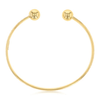 9ct Yellow Gold Silverfilled Patterned Torque Bangle