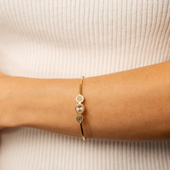 9ct Yellow Gold Silverfilled Multi Disc Bangle