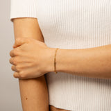 9ct Yellow Gold Silverfilled Thin Paperclip 19cm Bracelet