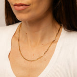 9ct Yellow Gold Silver Filled Thin Paperclip 45cm Chain