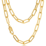 9ct Yellow Gold Silver Filled Paperclip 45cm Chain