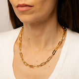 9ct Yellow Gold Silver Filled Paperclip 45cm Chain