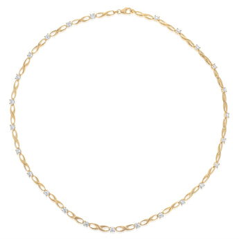 9ct Yellow Gold Silver Filled Cubic Zirconia Infinity 45cm Chain