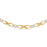 9ct Yellow Gold Silver Filled Cubic Zirconia Infinity 45cm Chain