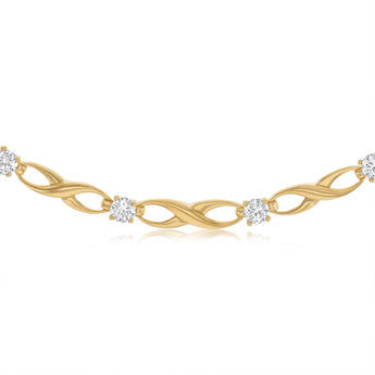 9ct Yellow Gold Silver Filled Cubic Zirconia Infinity 45cm Chain