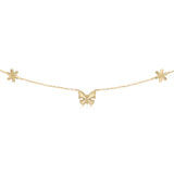 9ct Yellow Gold Silver Filled Butterfly and Flower 45cm Necklace