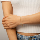 9ct Yellow Gold Silverfilled Heart 19cm Bracelet