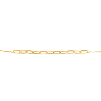 9ct Yellow Gold Silverfilled Paperclip Bolo Bracelet