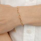 9ct Yellow Gold Silverfilled Paperclip Bolo Bracelet