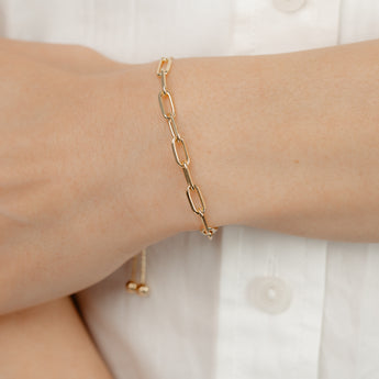 9ct Yellow Gold Silverfilled Paperclip Bolo Bracelet