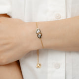 9ct Yellow Gold Silverfilled Double Heart Bolo Bracelet