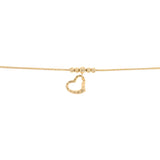 9ct Yellow Gold Silverfilled Dicut Heart Bolo Bracelet