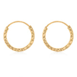 9ct Yellow Gold Silverfilled Dicut Sleeper Earrings