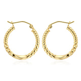 9ct Yellow Gold Silverfilled Textured Hoop Earrings
