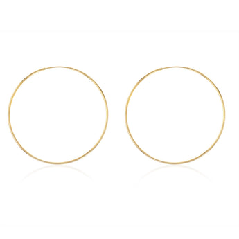 9ct Yellow Gold Silverfilled 50mm Sleeper Earrings
